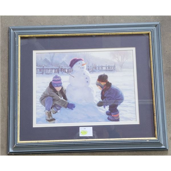 Framed Print – Snowmen (23½" x 19½")