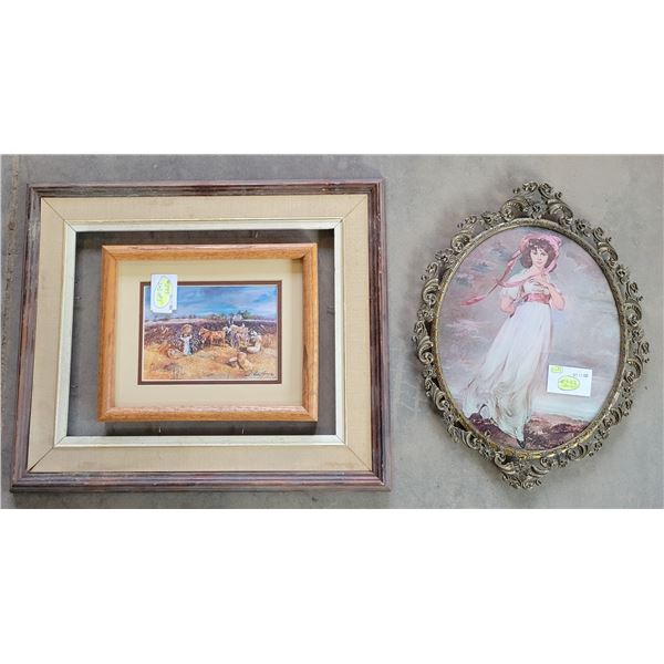 Oval Brass Frame (16" x 12") + 2 Wooden Frames (11" x 9" and 16" x 19")