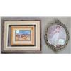 Image 1 : Oval Brass Frame (16" x 12") + 2 Wooden Frames (11" x 9" and 16" x 19")