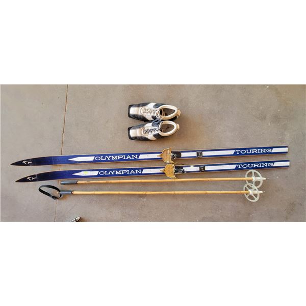 Cross Country Skis, Poles, & Shoes