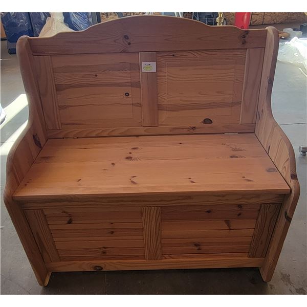 Wooden Bench w/ Storage – W 33”x H 33”x D 18 ½”
