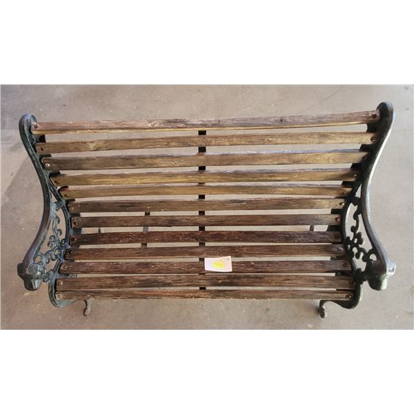 Wrought Iron & Wooden Bench – 24”x 16”