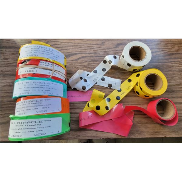 (5) Rolls Numbered Flagging Tape (For Inventory) – Perforated 14” Intervals, #250 
