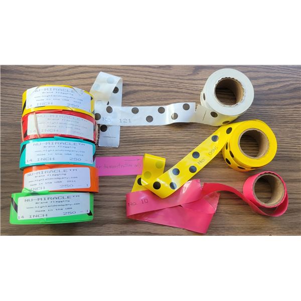 (5) Rolls Numbered Flagging Tape (For Inventory) – Perforated 14” Intervals, #250 