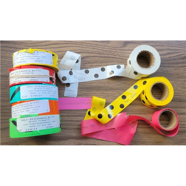 (5) Rolls Numbered Flagging Tape (For Inventory) – Perforated 14” Intervals, #250 