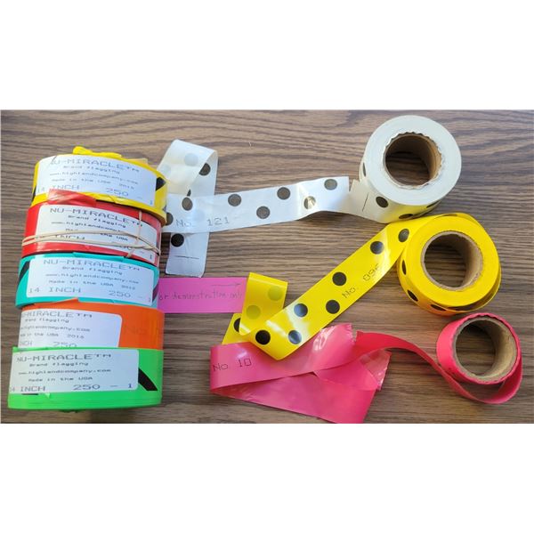 (5) Rolls Numbered Flagging Tape (For Inventory) – Perforated 14” Intervals, #250 
