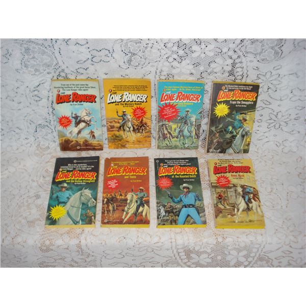 8 Vintage Lone Ranger Paperbacks  Nice Condition