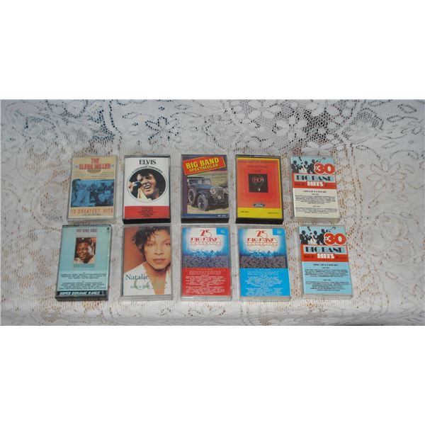 Vintage Cassette Tapes  Elvis  Ford Motor Co  Big Band Etc