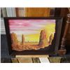 Image 1 : Vintage 1976 Oil Painting Arizona Sunset