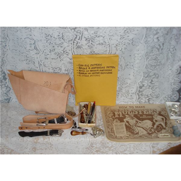 Lot Of Leather Craft Supplies