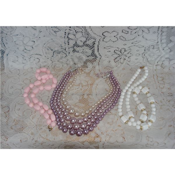 Soft Pastel Coloured Bead Necklaces