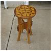 Image 1 : Wood Accent Table With Parquetry Inlay  Approx 26" Tall