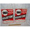 Image 1 : Pair Metal Advertizing Signs c 1940's  Some Rust  See Pics