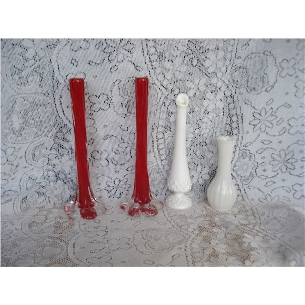 Vintage Vases  Art Glass/Milk Glass