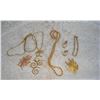 Image 1 : Gold Tone Costume Jewelry Lot  Various Decades