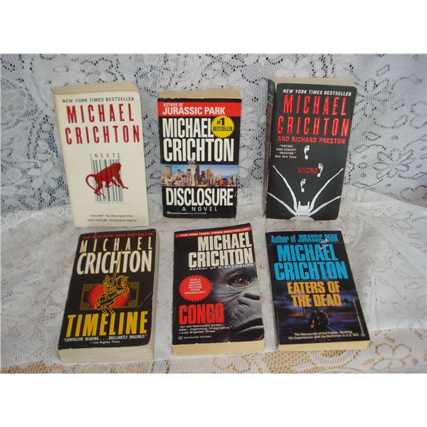 Lot of 6 Michael Crichton Novels