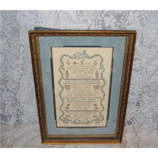 Vintage Lord's Prayer Needlework