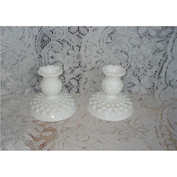 Pair Of Fenton Candle Holders