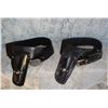 Image 1 : Pair Of Leather Old West Style Holsters With Silver Colour Accents   Used As Props In Film