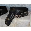 Image 2 : Pair Of Leather Old West Style Holsters With Silver Colour Accents   Used As Props In Film