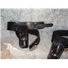 Image 3 : Pair Of Leather Old West Style Holsters With Silver Colour Accents   Used As Props In Film