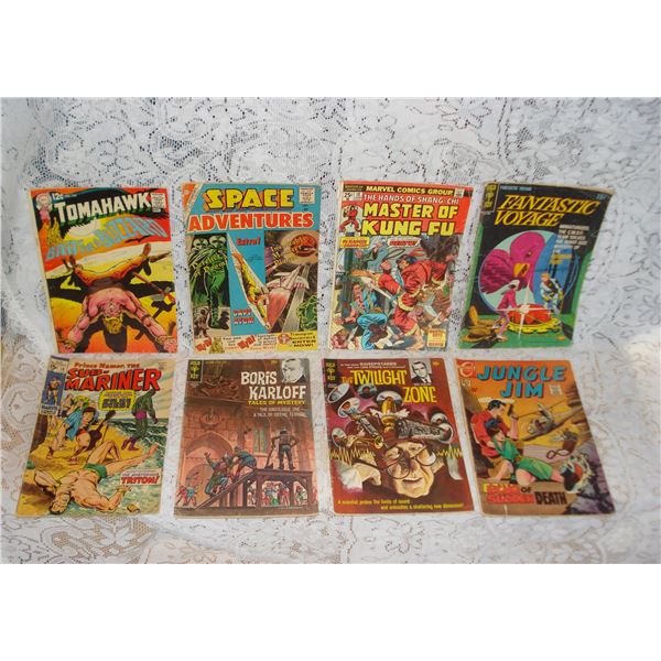 8 Vintage Comics  Twilight Zone  Jungle Jim Etc  Good Vintage Condition