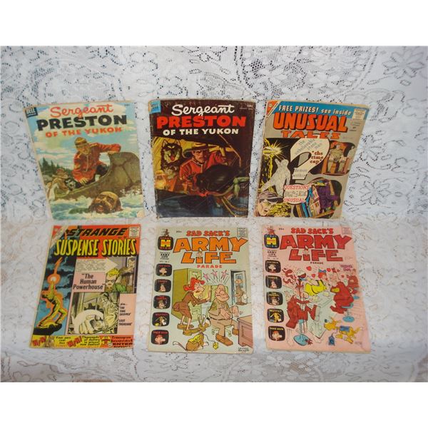 6 Comics  RCMP  Army Life  Vintage Condition