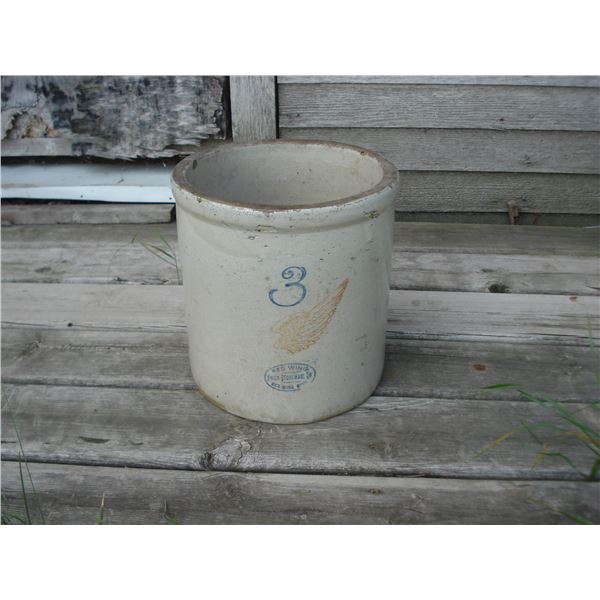 3 Gallon Red Wing Crock  Cracks