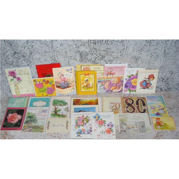 Assorted Unused Greeting Cards  Birthday  Blanks  Friendship Etc