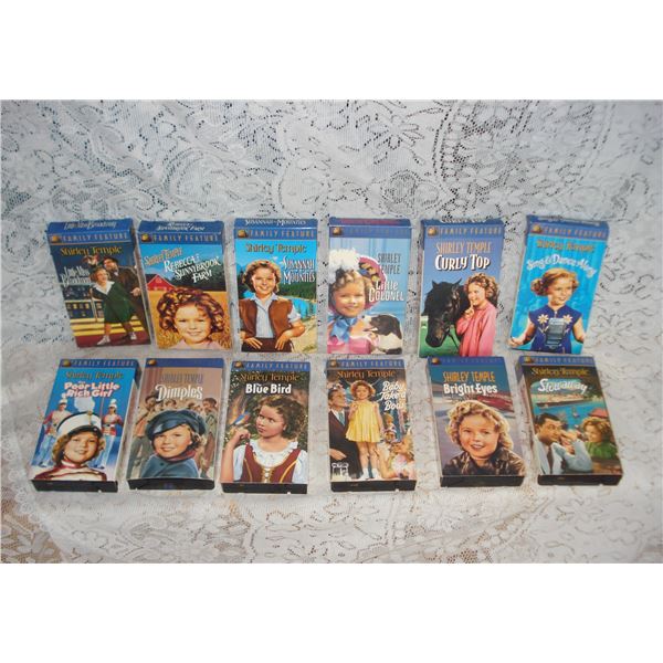 Lot Of 12 Shirley Temple VHS Tapes Including Suzanne Of The Mounties