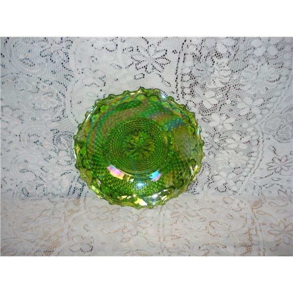 Vintage Green Carnival Glass