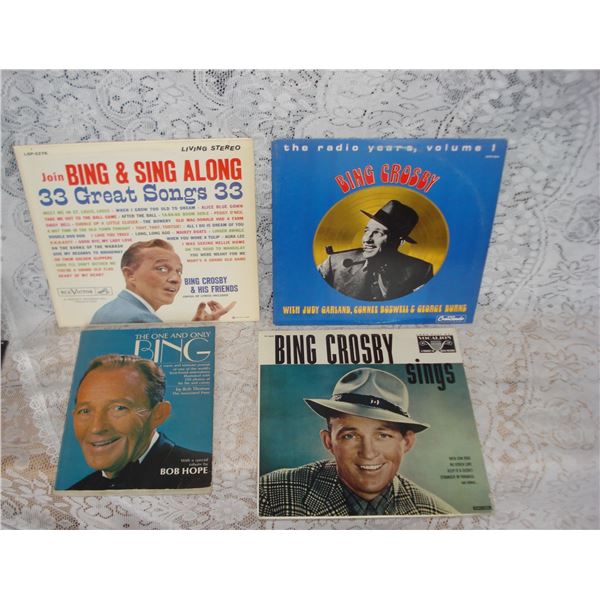 Bing Crosby Record Albums And Book  Records Appear In Excellent Condition  Cover separation In One