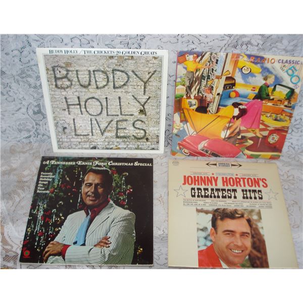 4 Record Albums Buddy Holly Lives Etc  Records Appear In Excellent Condition