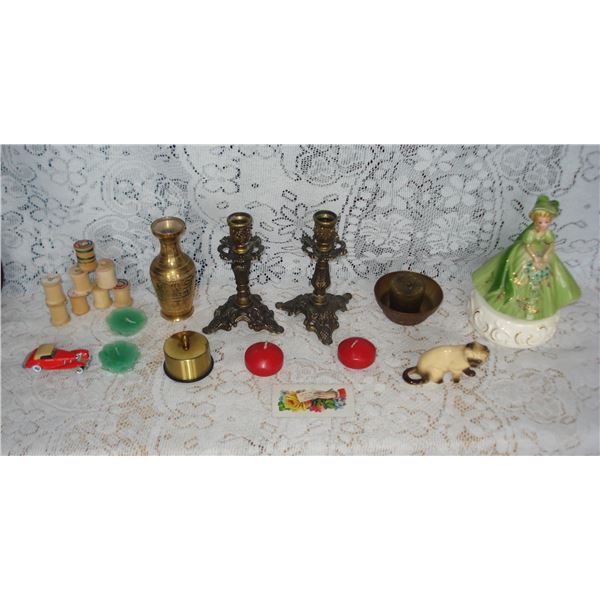 Mixed Assortment  Ceramic Lady Music Box Works Antique Calling Card  Excellent Condition