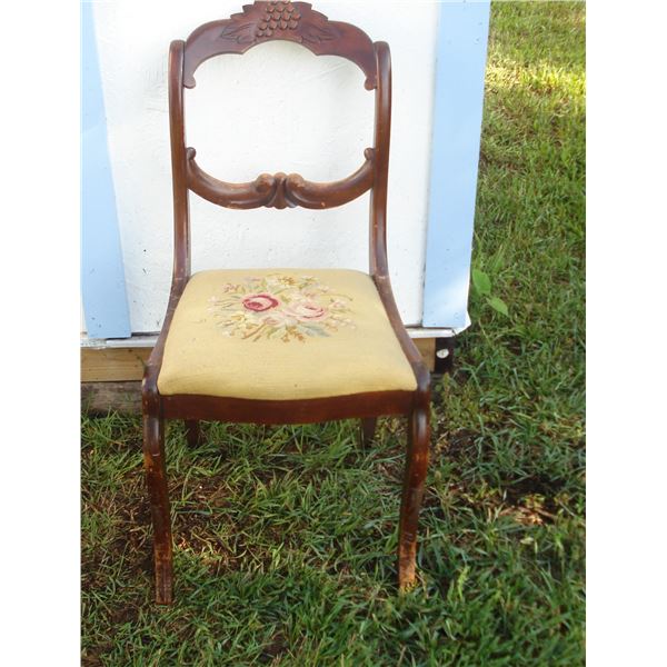 Victorian Era Parlor Chair  Wear Appropriate  Nice Sturdy Condition