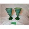 Image 1 : HEBRON GLASS, hand-blown, one-of-a-kind design, 2 parfait glasses