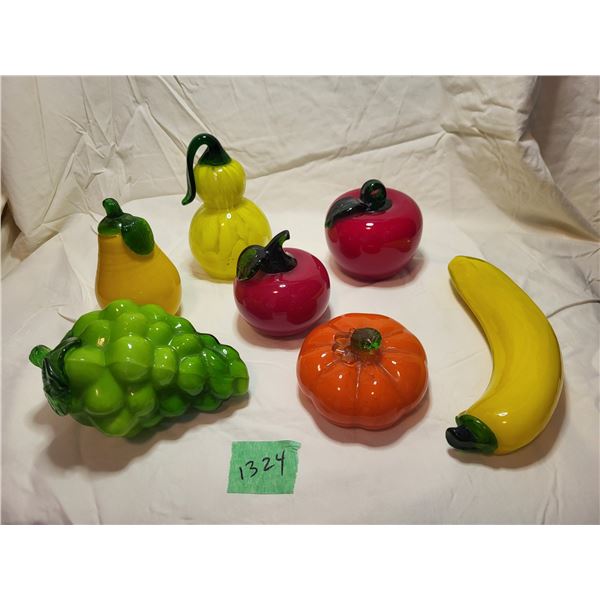 7-piece set, glass fruit