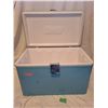Image 1 : Vintage Coleman all-metal cooler, with latch. (some damage on each side)