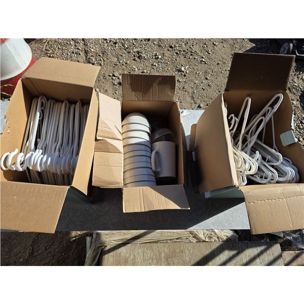 3 boxes of misc items- binders