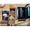 Image 1 : 3 boxes of misc items- electronics- moniter