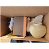 Image 3 : 3 boxes of misc items- electronics- moniter