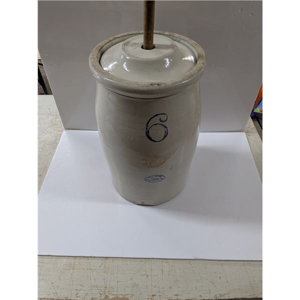 6-Gal Redwing Butter Churn, One Large Chip