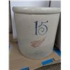 Image 1 : 15-Gal Redwing Crock, No Chips or Cracks (Some Glazing Blemishes – See Pics)