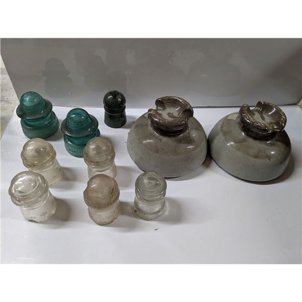 Vintage Glass & Ceramic Insulators in Milkcrate