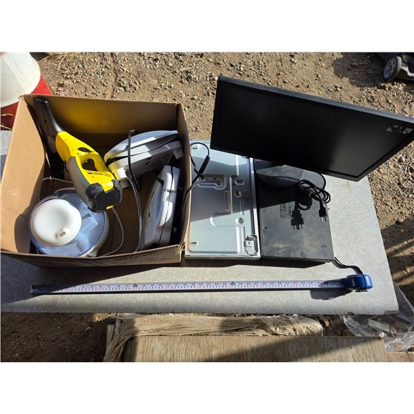 Lot of misc items- moniters, electronics