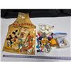 Image 1 : Assorted Disney Lot - Disney Figures, “Jasmine” Lego Kit, Tea Set, Vintage Apron