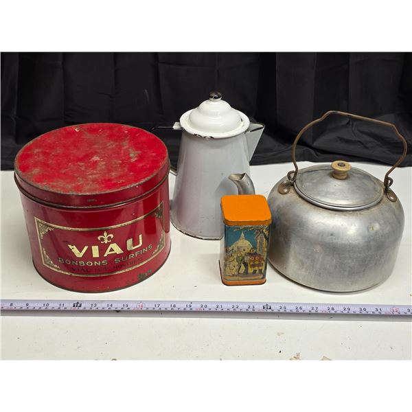 Enamel & Tins Lot