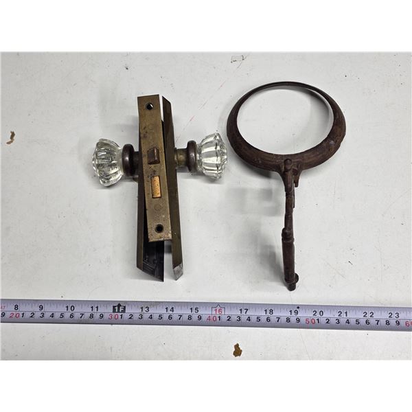 Antique Brass Hanger & Crystal Doorknob