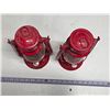 Image 2 : (2) Red Oil Lamps