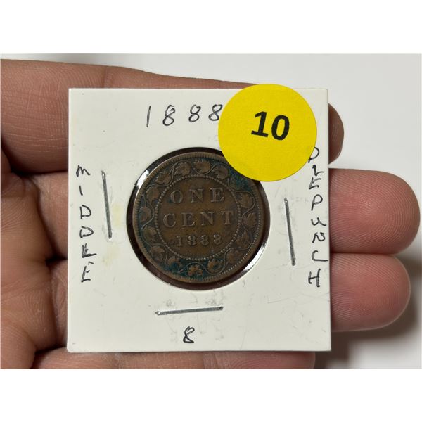 1888 Canadian Large Cent, Middle Die Punch 8